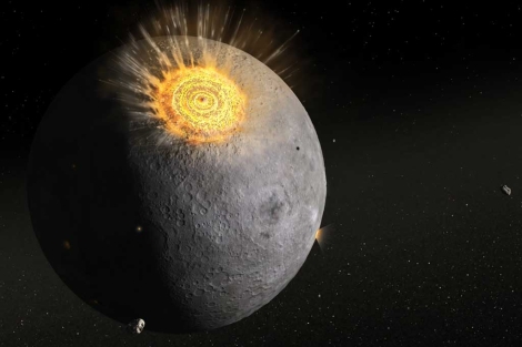 Recreación del impacto de un meteorito en la Luna.| Dan Durda/FIAAA